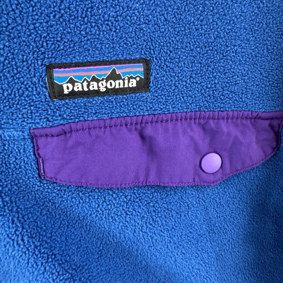 Patagonia Synchilla Snap T Sweater Mens Small Blue Fleece Pullover - Picture 3 of 16